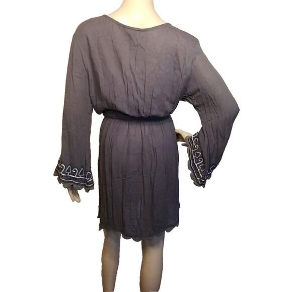 Letarte Hand Made Women’s Embroidered Crochet Boho Long Sleeve Dress Size L T20 - Picture 3 of 8